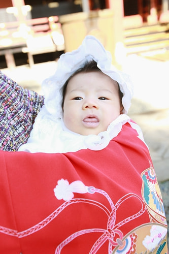 お宮参り写真 撮影場所 文京区 根津神社 お宮参り着物着付け
