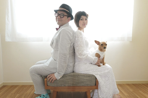 ブライダル(エンゲージメントフォト)写真 撮影場所 森(自宅) 家族写真家族写真３