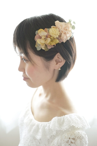 ブライダル(エンゲージメントフォト)写真 撮影場所 鎌倉(海) 髪飾り