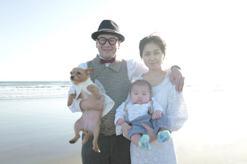 ブライダル(エンゲージメントフォト)写真 撮影場所 海(湘南) 鵠沼海岸、家族写真６