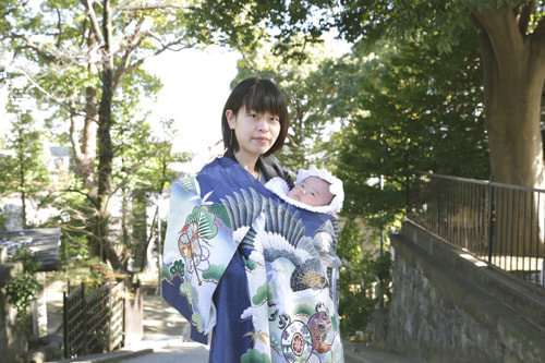 お宮参り写真 撮影場所 横浜 伊勢山皇大神宮 お宮参り着物レンタル２