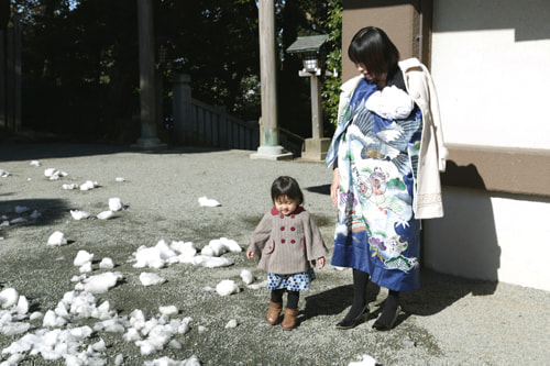 お宮参り写真 撮影場所 横浜 伊勢山皇大神宮 お宮参り着物レンタル１１