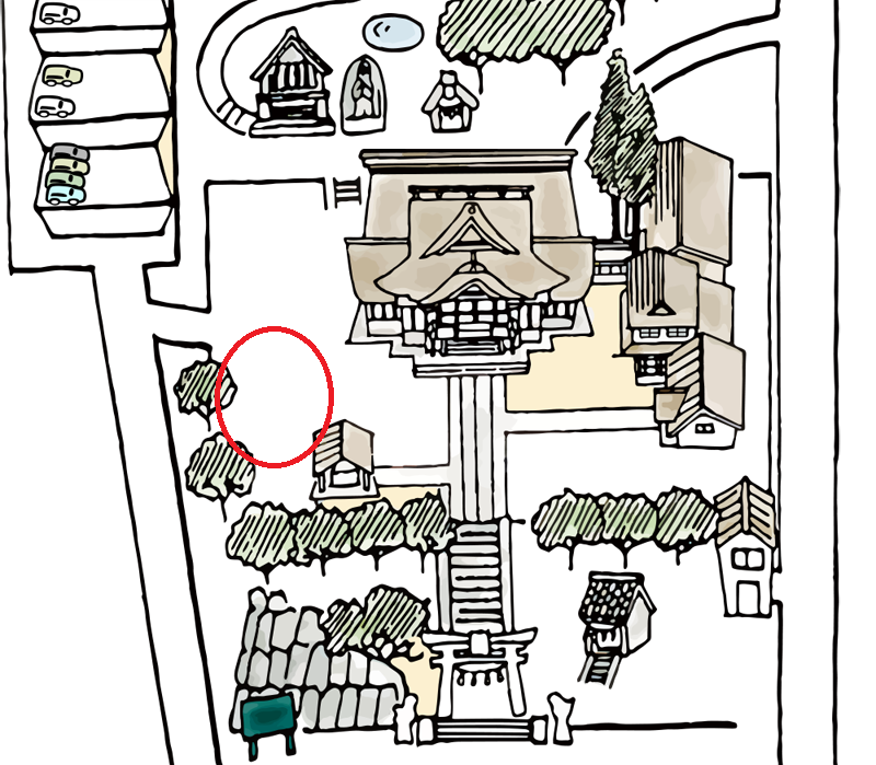 熊野師岡神社の撮影スポット さざれ石