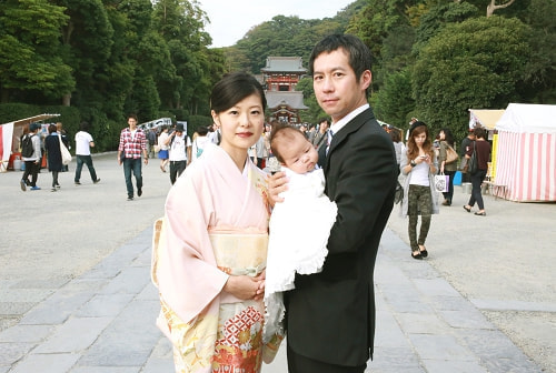 お宮参り写真 撮影場所 鎌倉 鶴岡八幡宮 太鼓橋付近