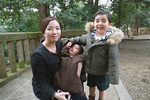 お宮参り写真 撮影場所 世田谷八幡宮 寒い
