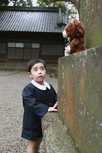 お宮参り写真 撮影場所 世田谷八幡宮 男の子