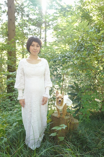 ブライダル(エンゲージメントフォト)写真 撮影場所 森(自宅) 初夏