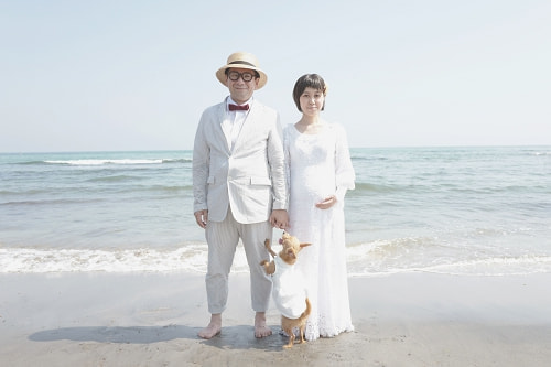 ブライダル(エンゲージメントフォト)写真 撮影場所 鎌倉(海) 家族写真３