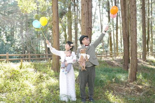 ブライダル(エンゲージメントフォト)写真 撮影場所 大和市(森) 風船