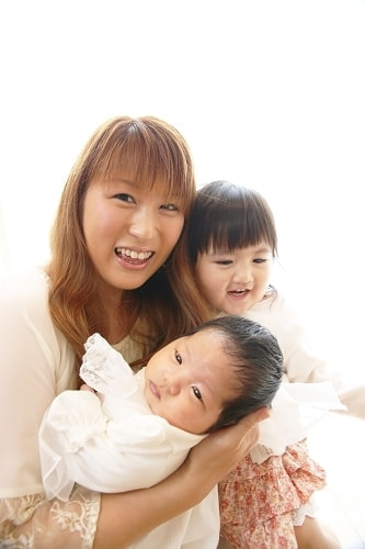 お宮参り写真 撮影場所 自宅(麻生区) 家族