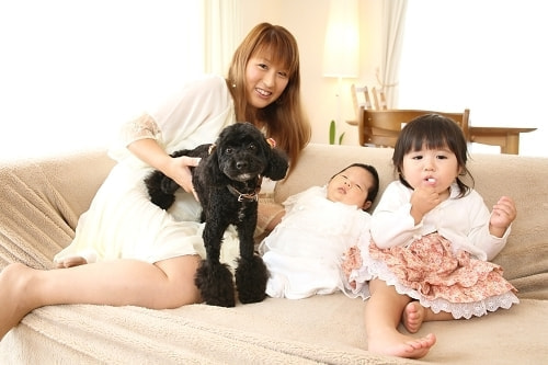 お宮参り写真 撮影場所 自宅(麻生区) 家族２